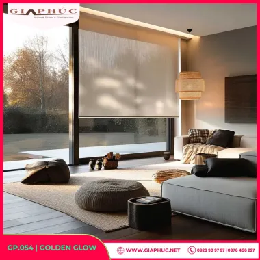 Rèm Cuốn Lưới Cao Cấp Màu Vàng Kem – Golden Glow