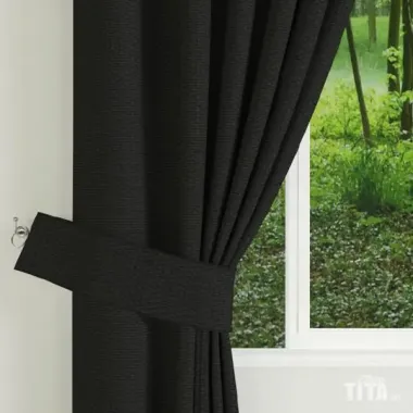 Rèm Cửa Vải Trơn Màu Xanh Đen GP01 - 4