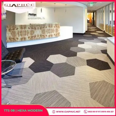 Thảm Trải Sàn Văn Phòng Lục Giác TTS 08 | HEXA MODREN