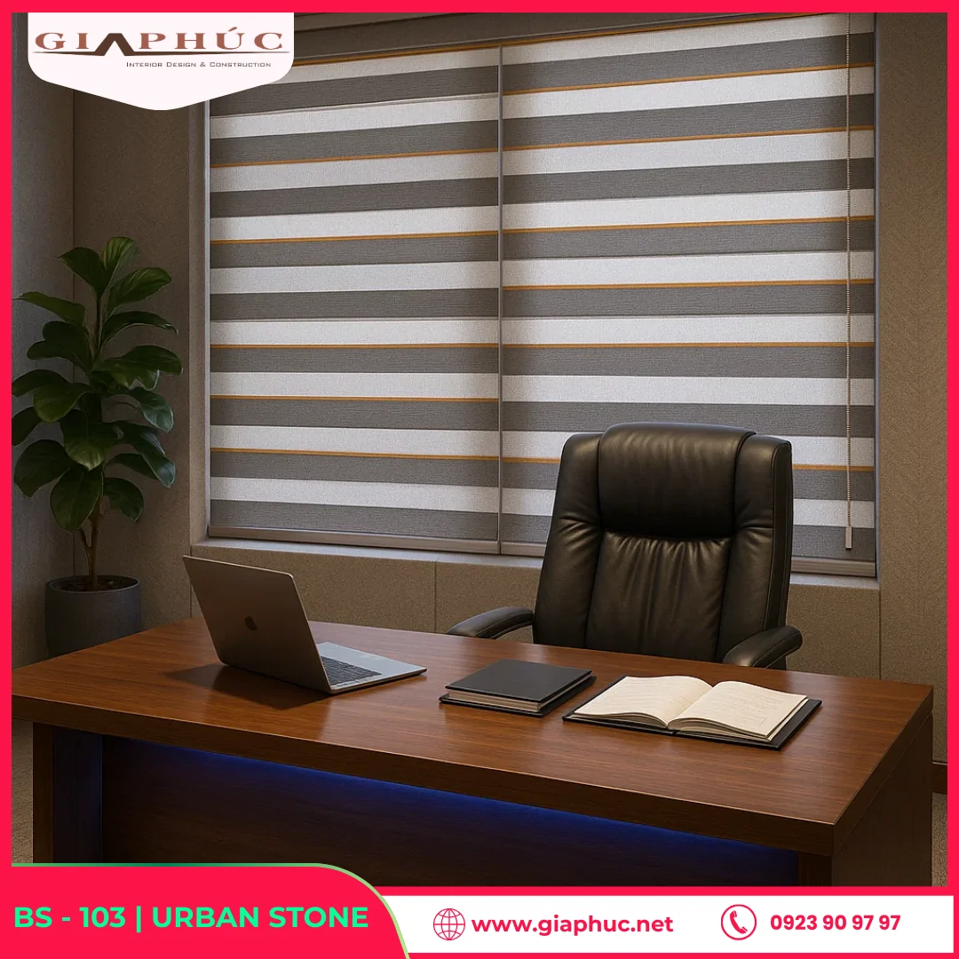 Rèm Cầu Vồng Màu Ghi Urban Stone