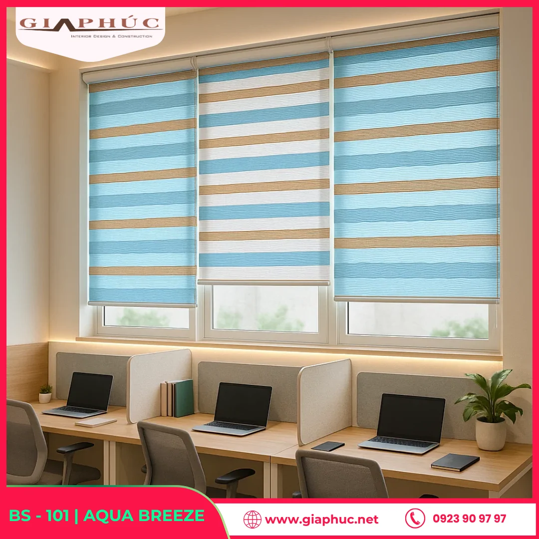 Rèm Cầu Vồng Màu Xanh Aqua Breeze 