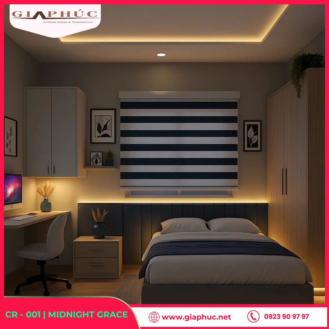 Rèm Cầu Vồng Màu Đen Đậm Sang Trọng 