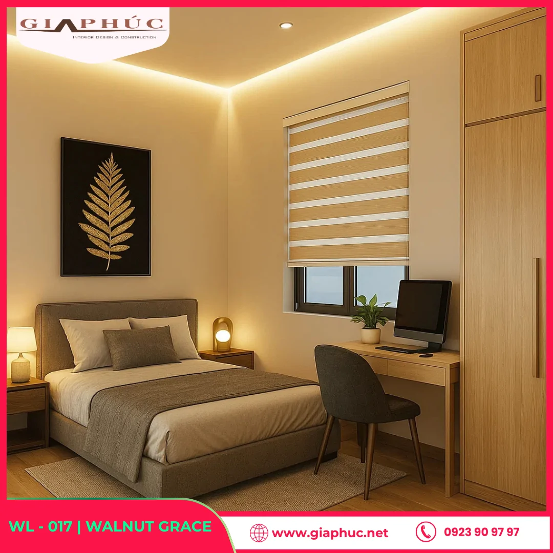 Rèm Cầu Vồng Màu Nâu Walnut Grace Tự Nhiên