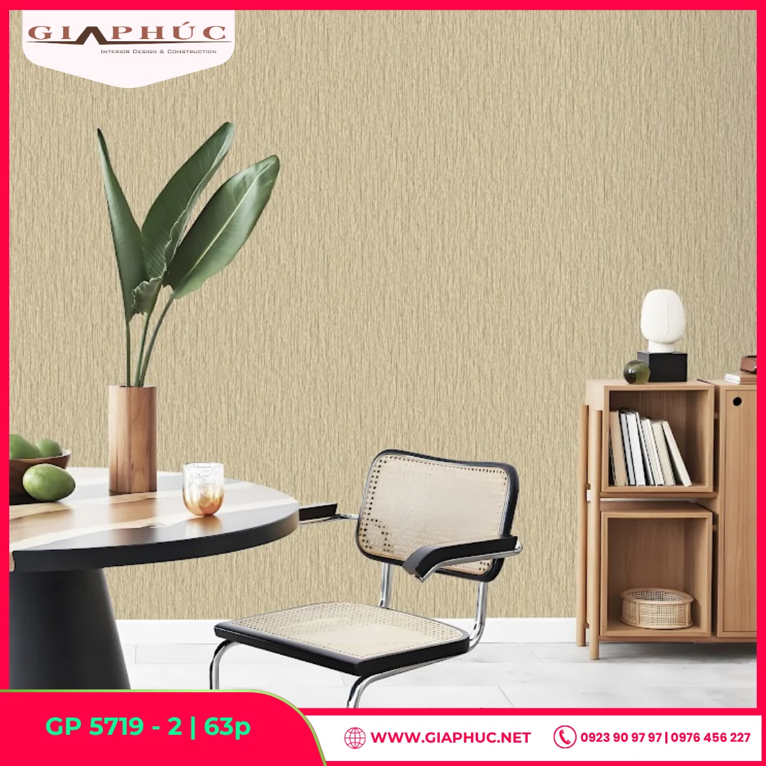 Giấy Dán Tường Màu Nâu Be Nhạt GP5719 - 2
