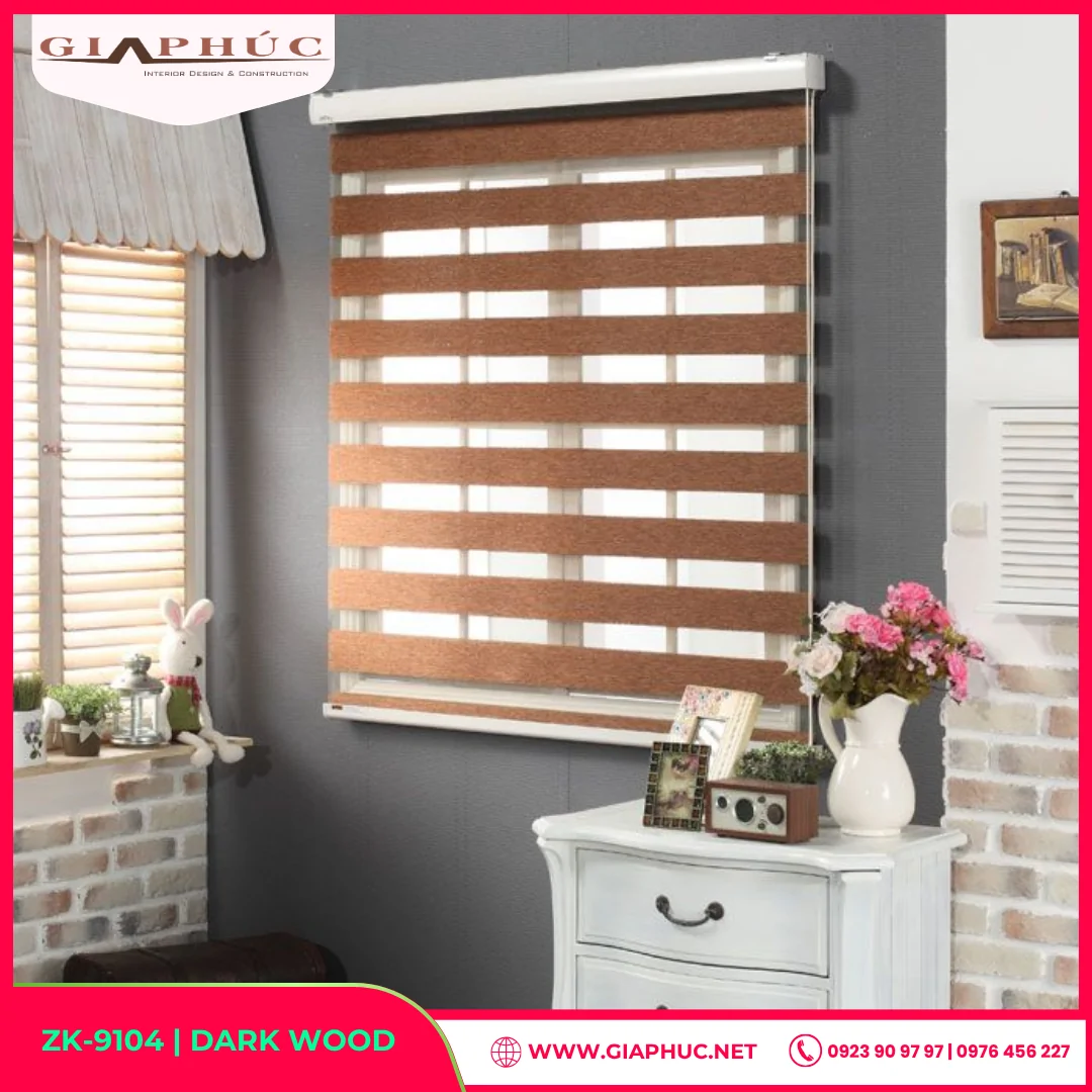 Rèm Cầu Vồng Màu Nâu Gỗ Tự Nhiên – Dark Wood 
