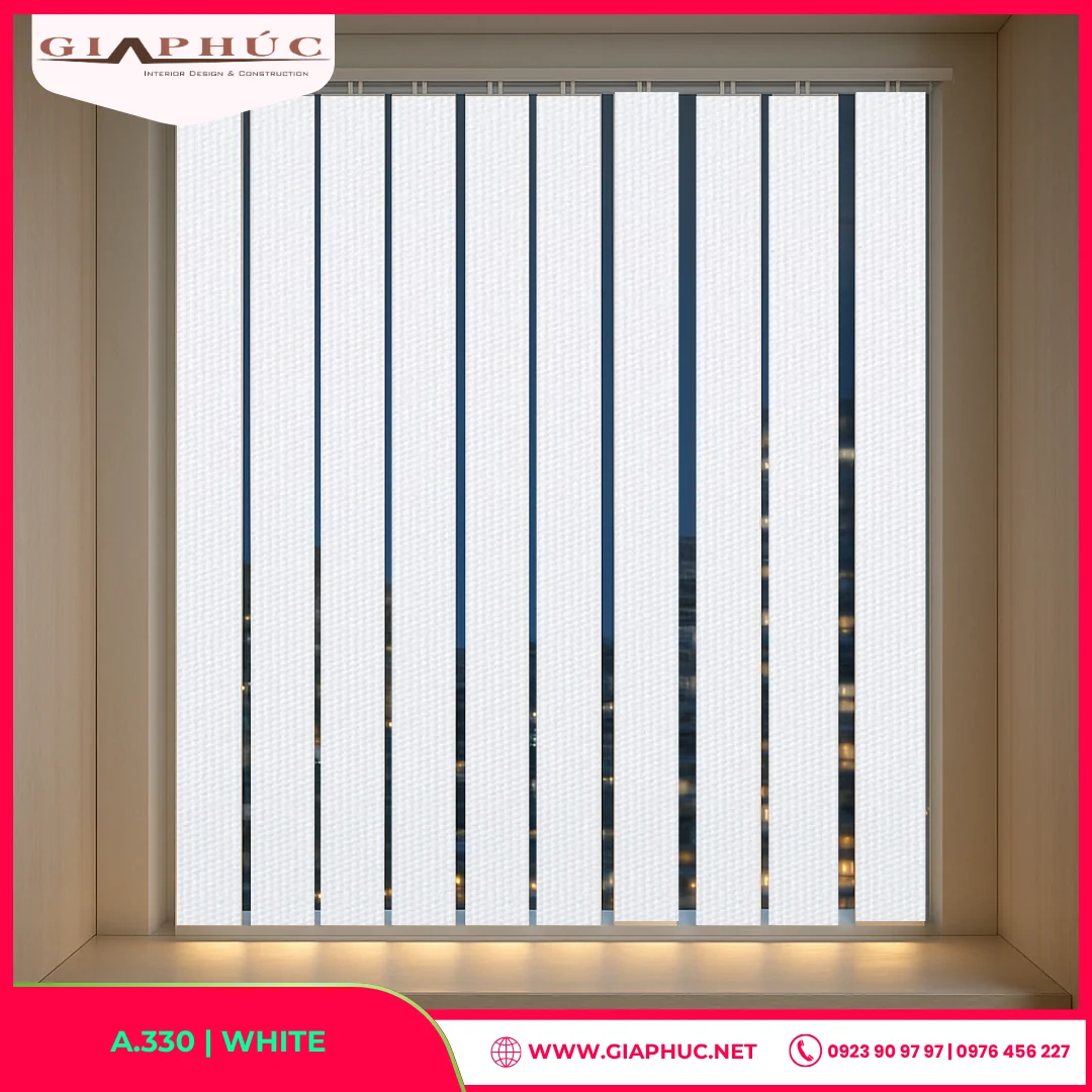 Rèm Sáo Dọc A.330 | WHITE