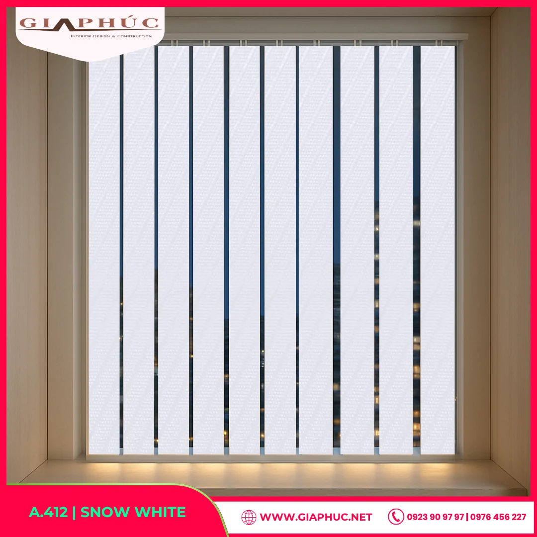 Rèm Sáo Dọc A.412 | SNOW WHITE