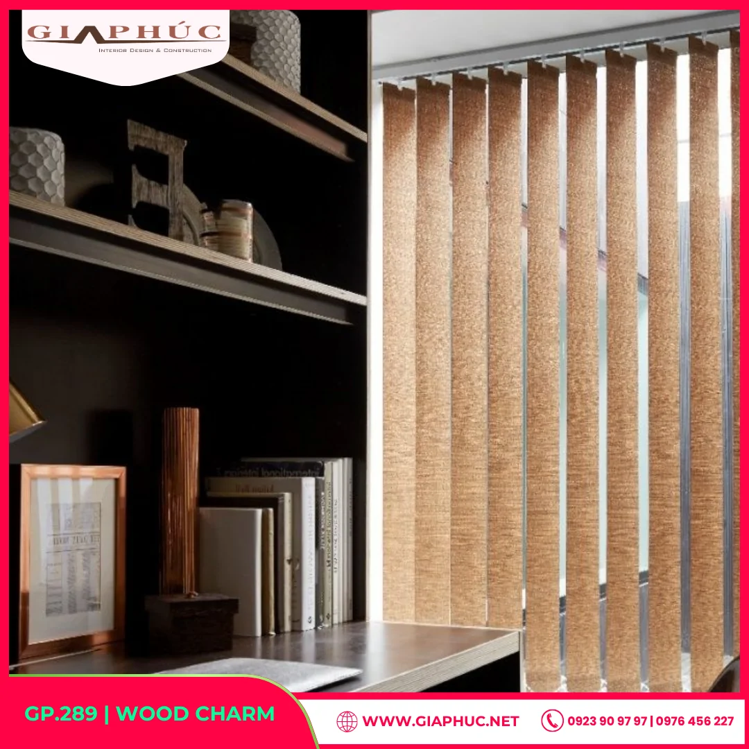 Rèm Sáo Lá Dọc Vân Gỗ Tự Nhiên Ấm Cúng – Wood Charm