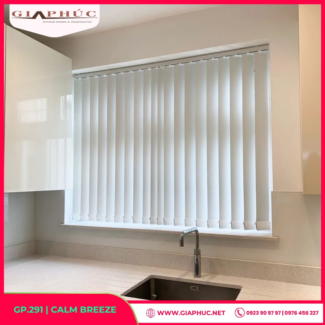 Rèm Sáo Lá Dọc Màu Trắng Tinh Khôi – Calm Breeze
