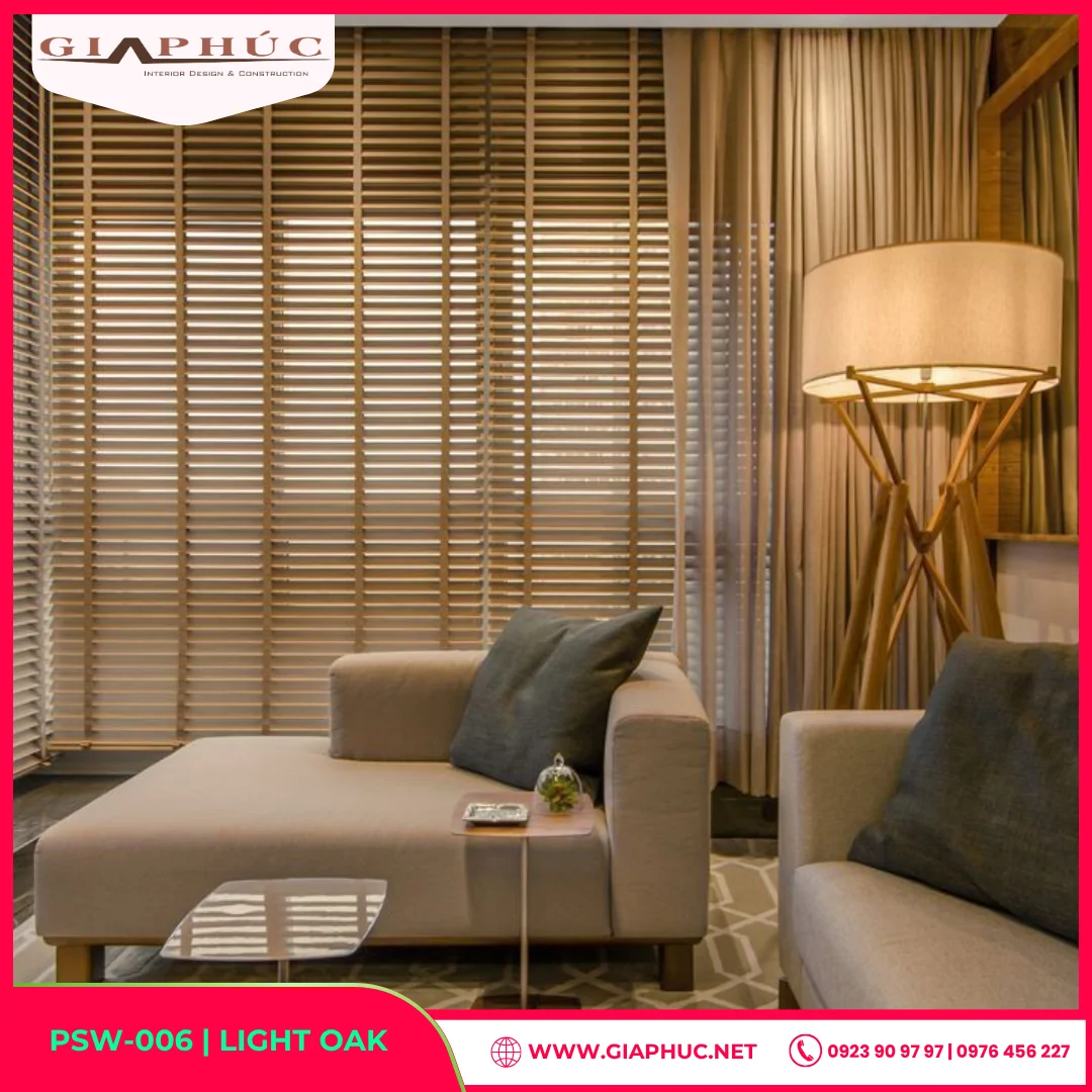 Rèm Sáo Gỗ Màu Sồi Nhạt – Light Oak