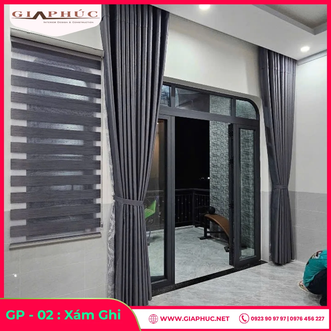 Rèm Vải Xám Ghi GP - 02
