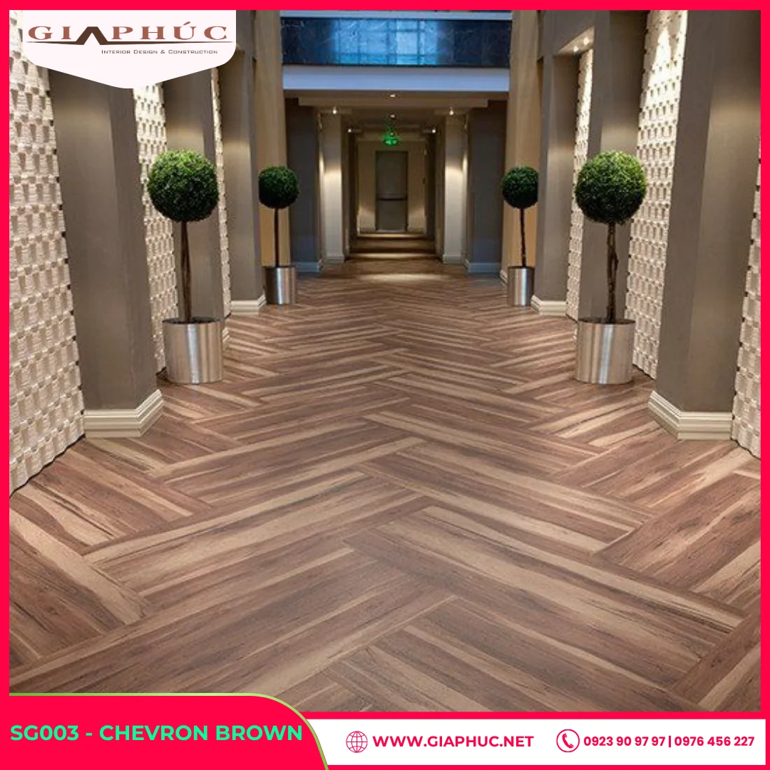 Sàn Gỗ Hoa Văn Nâu CHEVRON BROWN SG003