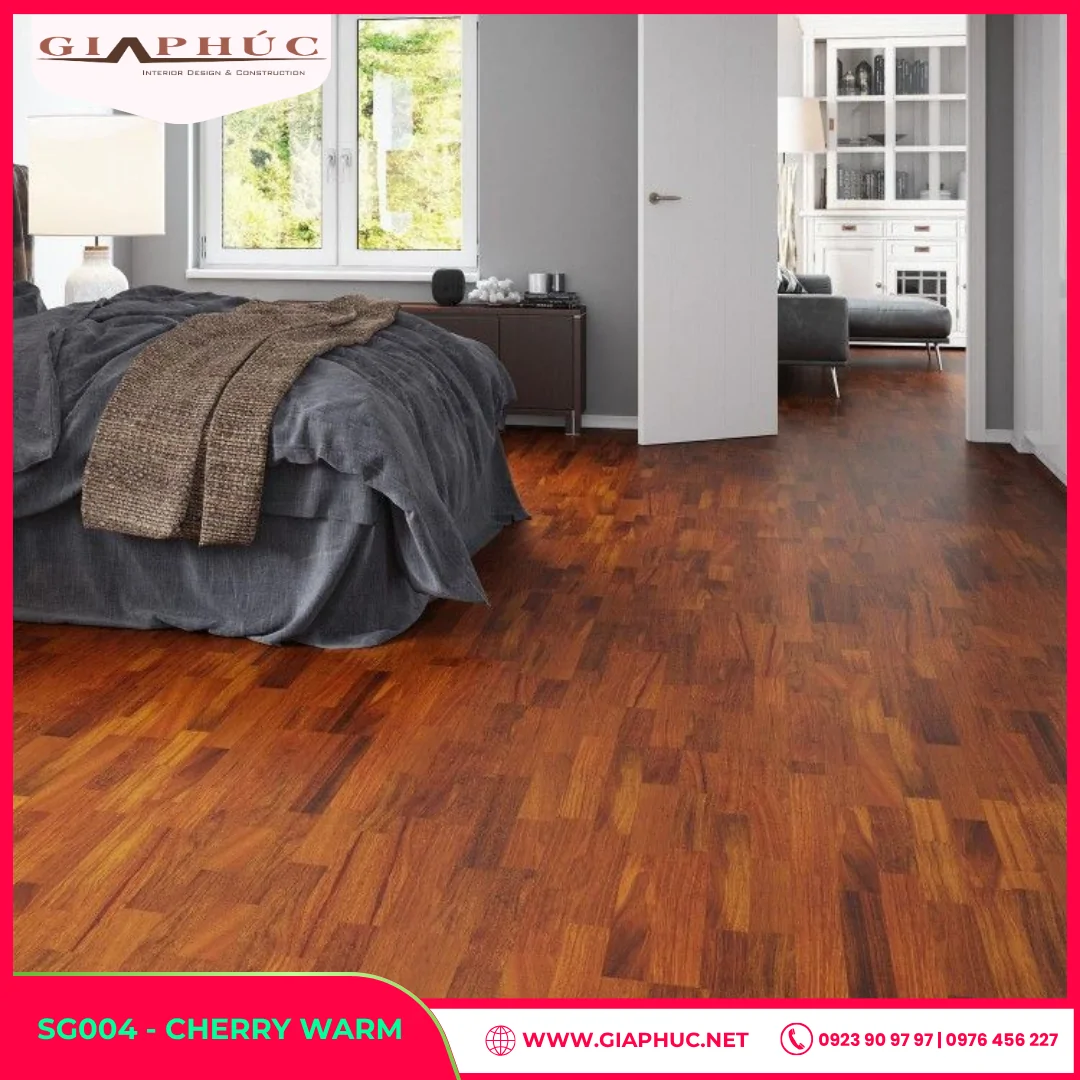 Sàn Gỗ Màu Đỏ Cherry Warm SG004
