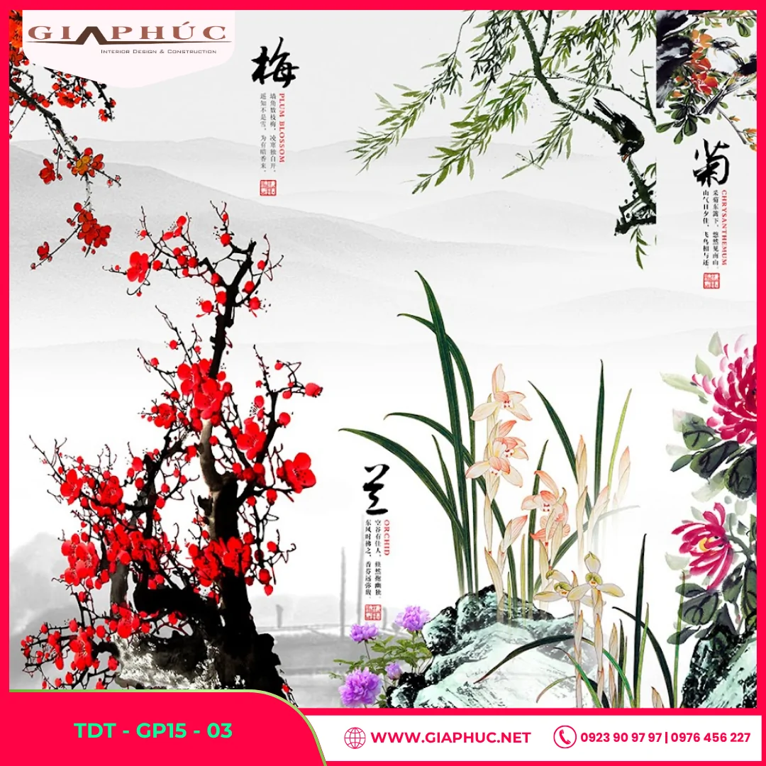 Tranh 3D Tứ Quý GP15 - 03